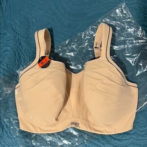 Panache Cream Sports Bra with Molded Cups and Padded Straps